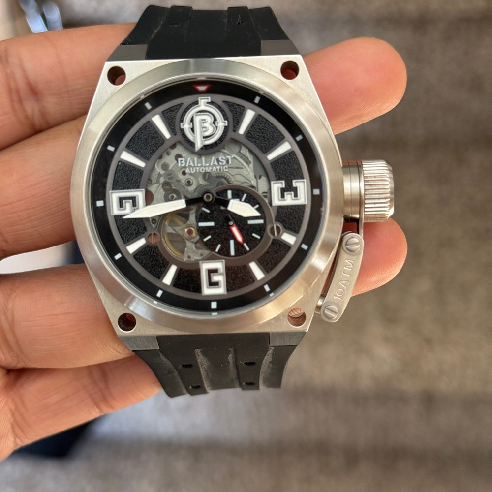 Ballast Automatic Black and Silver Watch Mens